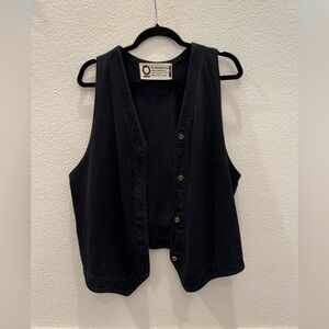 O Wear Organic Black Button-Up Women's Vest